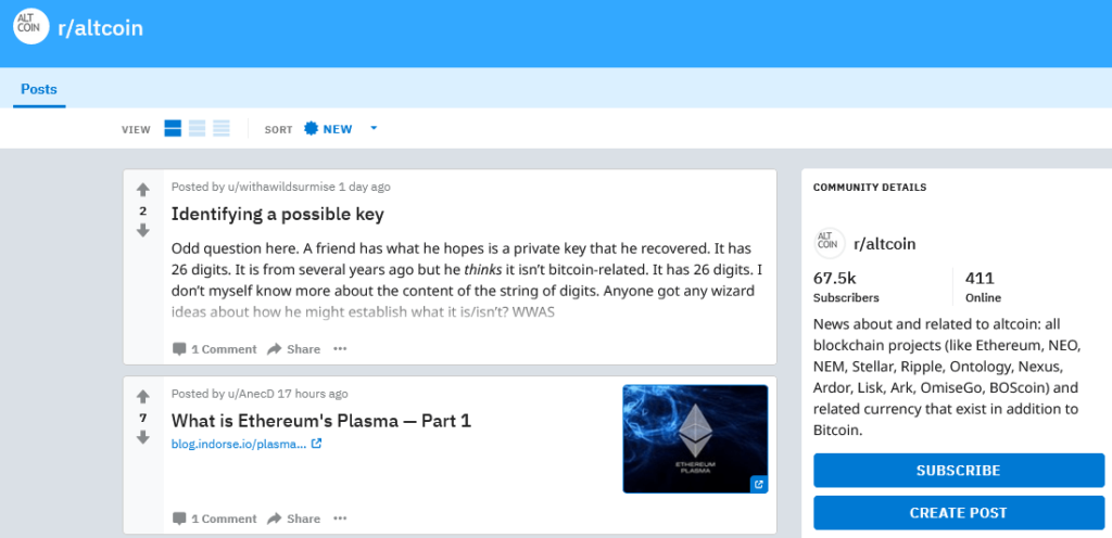 Reddit nye Altcoin-diskusjoner