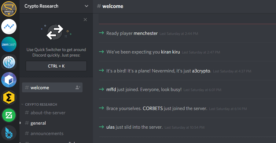 Discord gruppe kryptodiskusjon