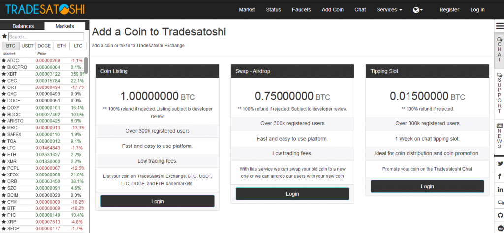 tradesatoshi addcoin